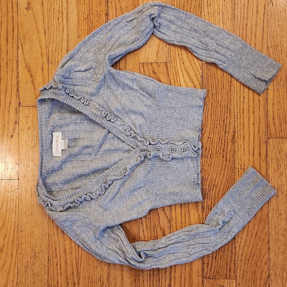 Limited Too girls grey cropped sweater size 7